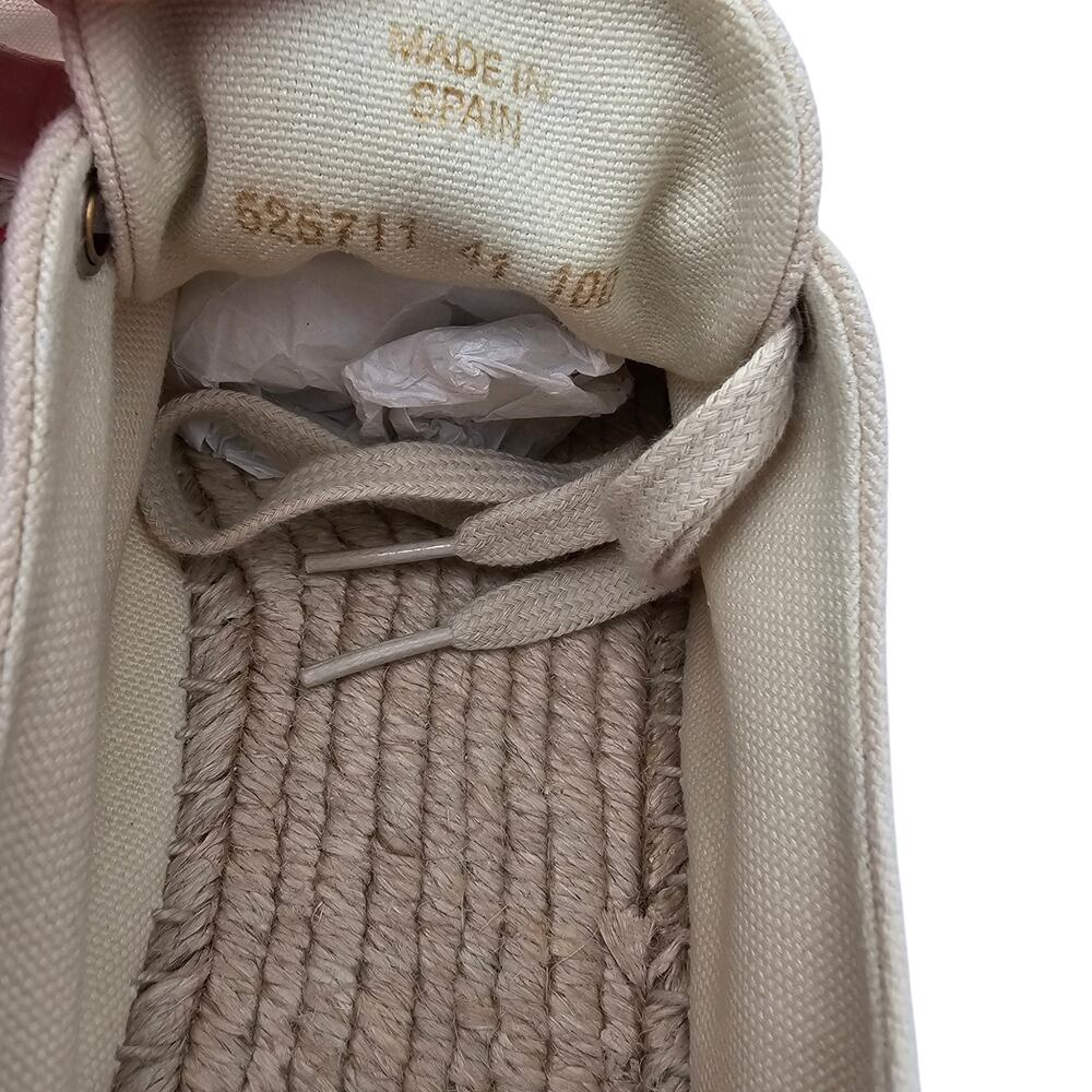 Gucci Lilibeth Platform Espadrille Sneaker White Canvas GG Stripe Size 41 US 11 - Picture 11 of 11